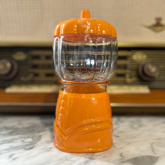✨NEW🎃Target Bullseye Playground Orange Pumpkin Glass Gumball Machine Jar🍭 - Picture 7 of 15